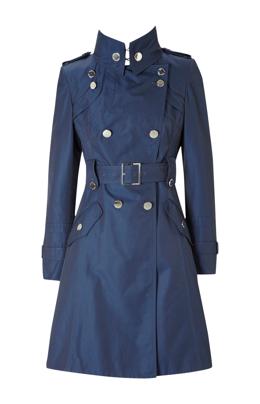Women coat dark blue color with pocket - Click Image to Close